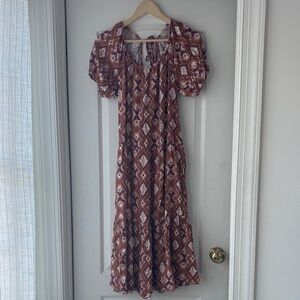 Knox Rose Brown Geometric Midi Dress